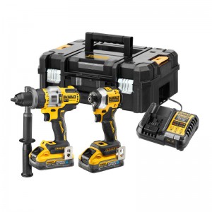 Dewalt DCK2052H2T 18V XR Brushless Twin Pack DCD999 Combi + DCF850 Impact Driver Powerstack 2 x 5Ah,Charger & TStak Case &pound;429.95